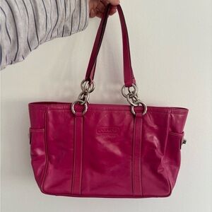 Coach hot pink Leather Shoulder Bag